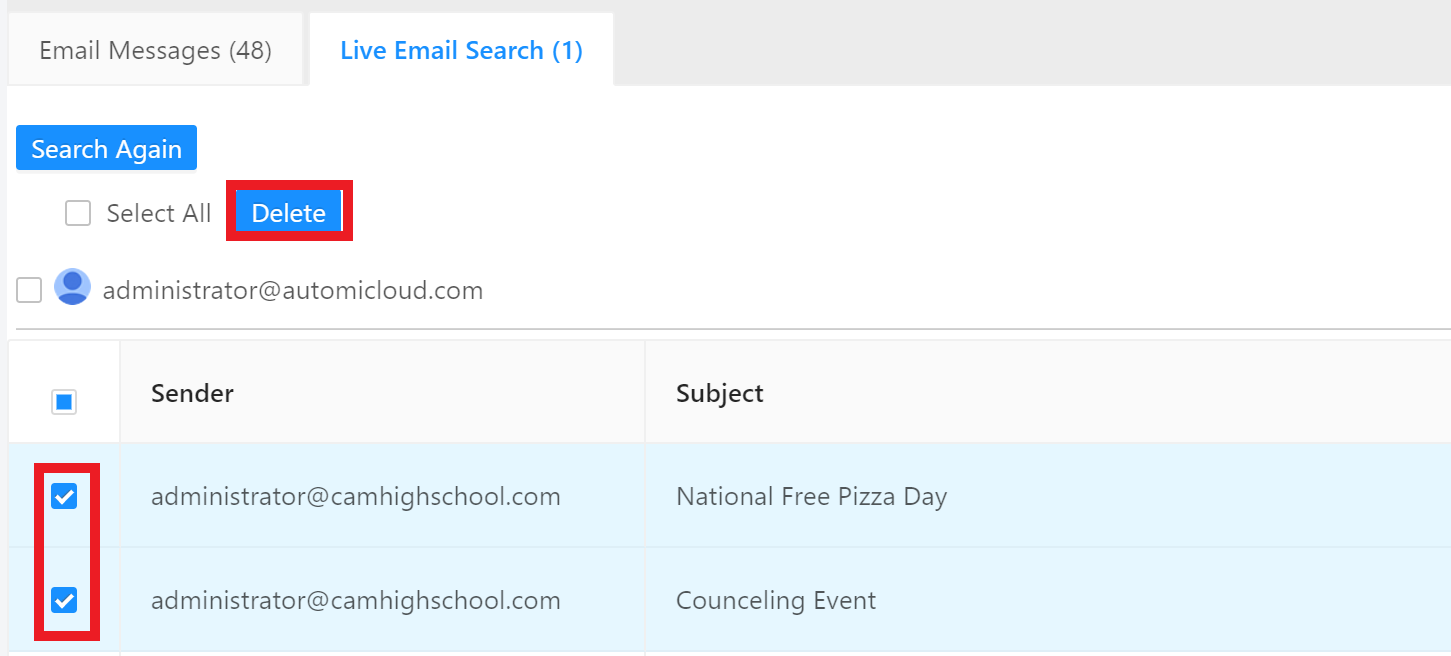 Overview Emails Tab ManagedMethods